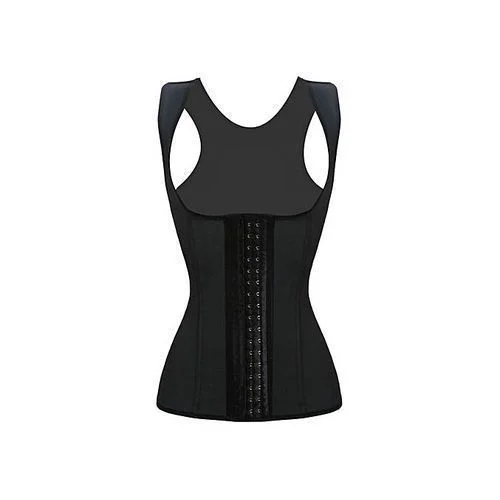 Corset Minceur YC Support 153 – Latex – Gaine Amincissant – Bretelles – Noir – Image 3