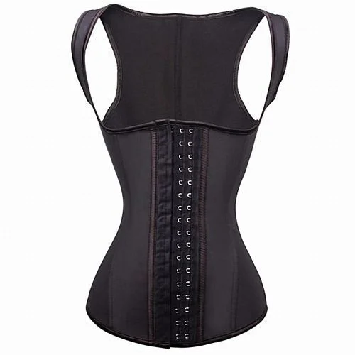 Corset Minceur YC Support 153 – Latex – Gaine Amincissant – Bretelles – Noir