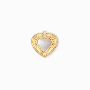 Pendentif coeur nacre bombé 14x15mm