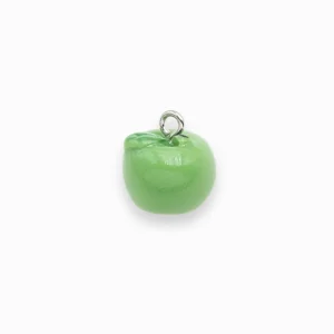 Breloque pomme verte 11x13mm
