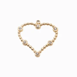 Cercle coeur à strass 22x22mm