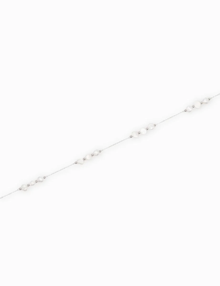 Chaîne argentée Perle de culture 4x6mm