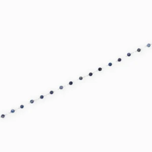 Chaîne argentée perlée facette 3mm - Kyanite