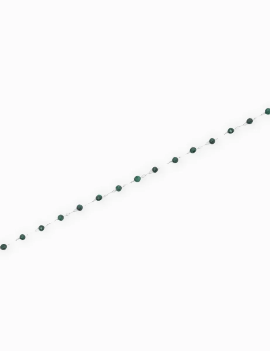 Chaîne argentée perlée facette 3mm