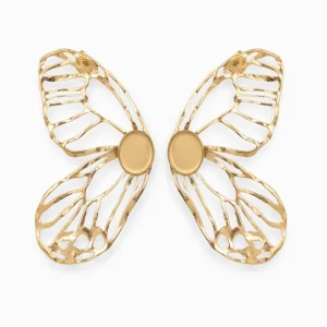 Clous d'oreilles ailes de papillon ovale 10x8mm