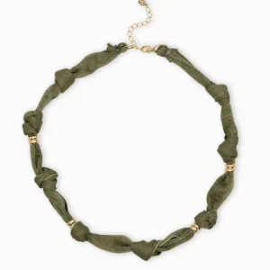 Collier tissu noué intercalaire - Longueur 40cm