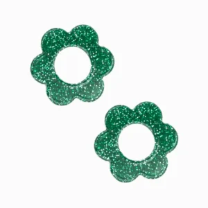 Pendentif fleurs en acrylique pailletté 21mm