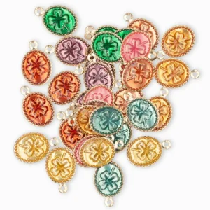 Médaillon trèfle 10x12mm - Lot mélangé