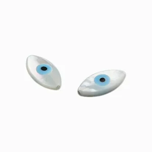 Intercalaire oeil bleu nacre naturelle 14x7mm