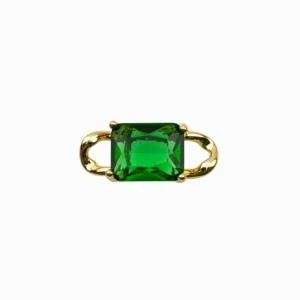 Intercalaire rectangle strass vert 8.50x19mm