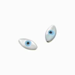 Intercalaires petit oeil bleu nacre naturelle 10x5mm