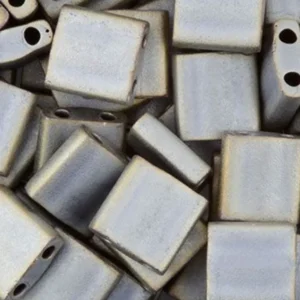 Perles Miyuki Tila 5mm - Matte Metallic Silver Gray