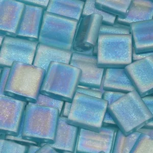 Perles Miyuki Tila 5mm - Matte Transparent Teal AB