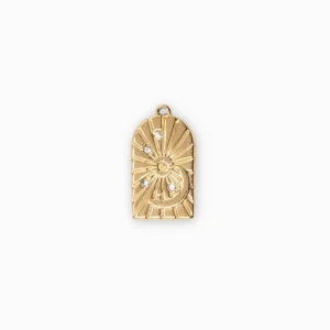 Medaille Astre à strass 19x11mm