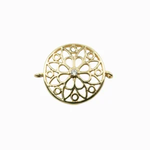 Intercalaire à strass rosace 14mm