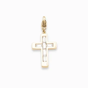 Charms croix strass 25x16mm