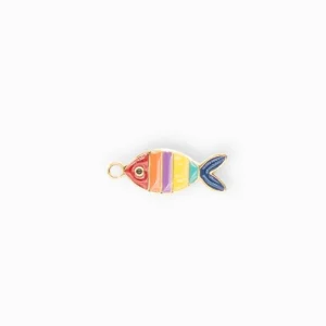 Pendentif poisson rayé 12x5.5mm