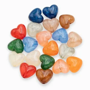 Perles en acrylique coeurs 16x19mm