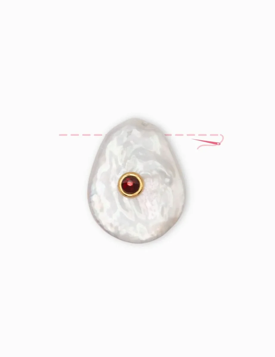 Perle d'eau douce Strass 18.5x15.5mm – Image 5