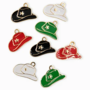 Pendentifs chapeau cowboy 14x20mm - Lot mélangé