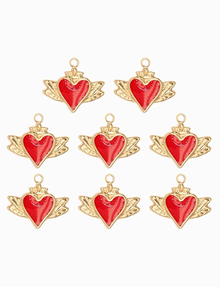 Pendentif coeur ailé 10x15 mm – Image 2