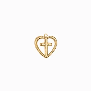 Pendentif coeur croix 15x15.5mm