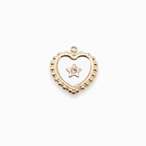 Pendentif coeur et nacre 17x15mm