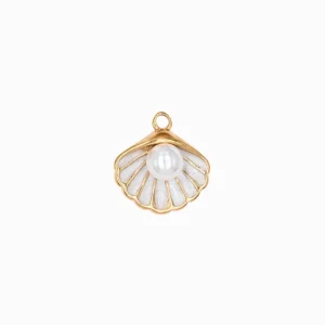 Pendentif coquille perle pinctada 14x16mm