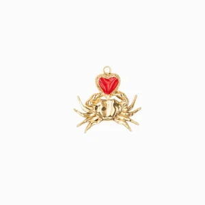 Pendentif crabe coeur 22x20mm