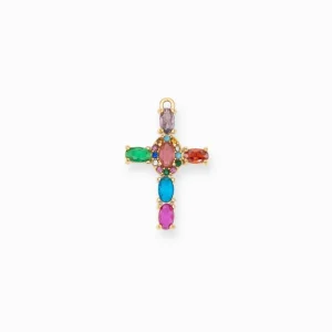 Pendentif croix strass 23.50x6.40mm