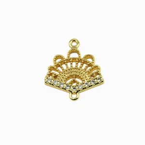 Intercalaire éventail strass doré à l'or fin