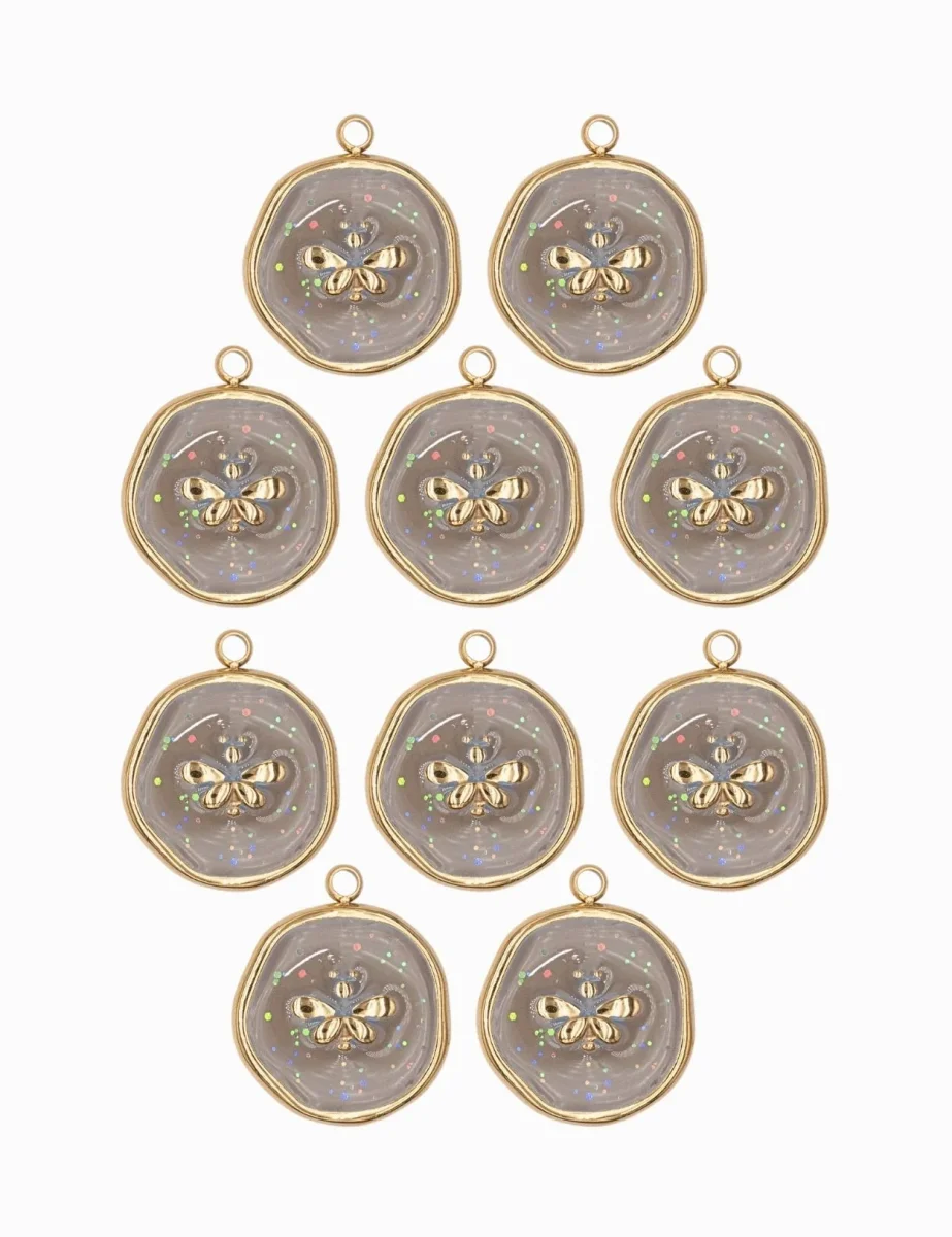 Pendentif médaille Papillon 14mm – Image 2