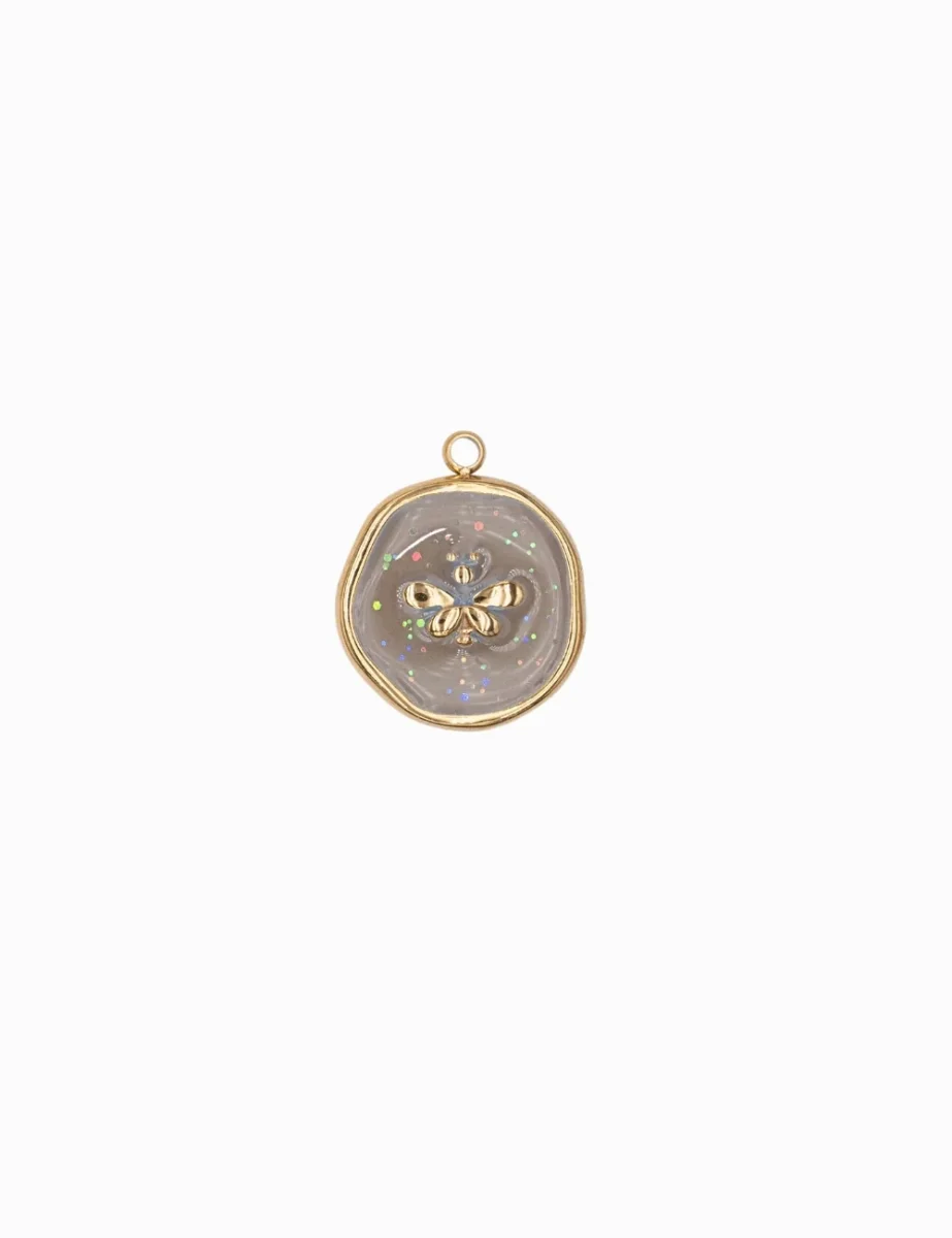 Pendentif médaille Papillon 14mm