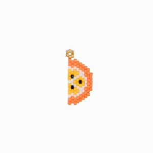 Pendentif tissage orange 22.5x12mm