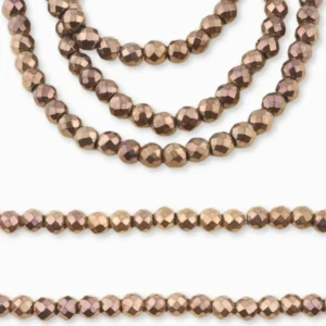 Perles ronde facettée en Hématite 4 mm - Longueur 40 cm