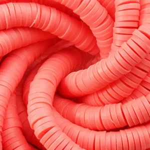 PerlesrondellesHeishienpatepolymere5mmcorail-Longueur45cm-PHS0093-LaPerlerie22.jpgv1737461095 Perles rondelles Heishi en pâte polymère 5mm corail