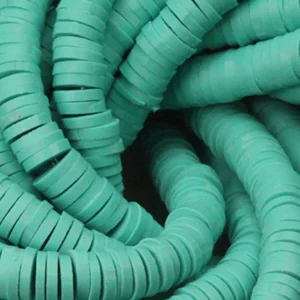 Perles rondelles Heishi en pâte polymère 5mm turquoise