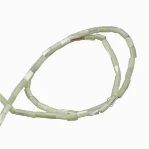 Perles tubes en nacre naturelle blanc 6x4mm