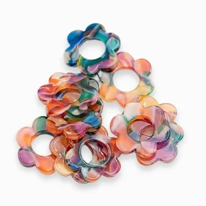 Pendentif fleurs en acétate 21mm