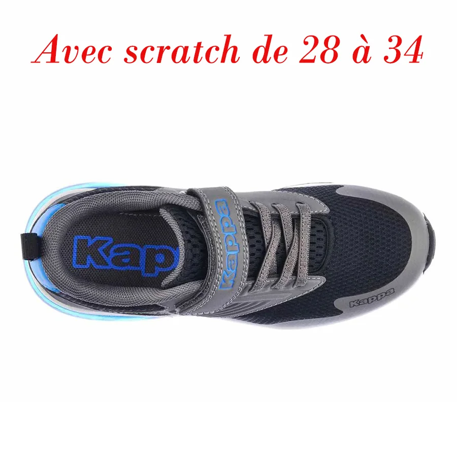 Basket Kappa – Myagi – Ultra Légère – Noir-Gris – Image 2