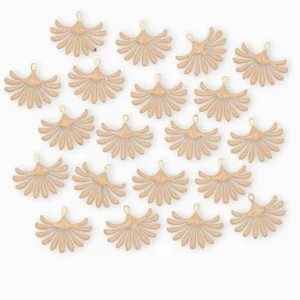 Sequins ginkgo résine époxy 21x17mm