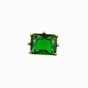 Intercalaire à strass rectangle vert 9x12mm