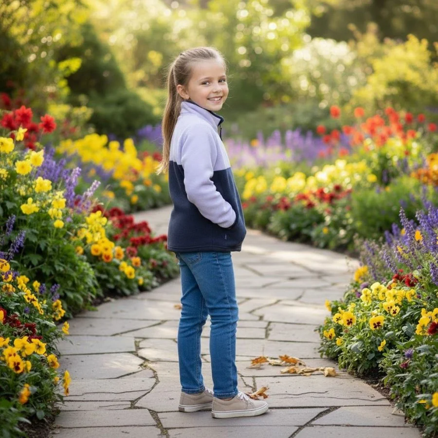 Pull Polaire Cozie Zippé – OshKosh B’Gosh – ColorBlock Lavande_Navy – Image 2