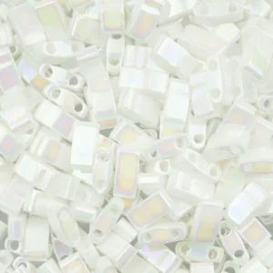 Perles Miyuki Half-Tila 2.30mm - White Pearl AB