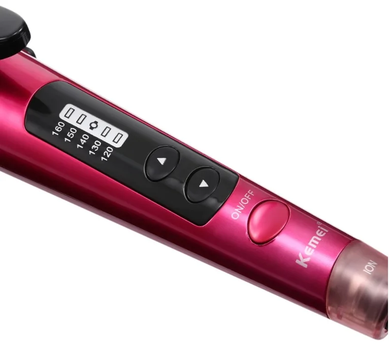 KEMEI – lissuer & fer à friser à vapeur, électrique 2en1 KM-8833 – Rose – Image 4