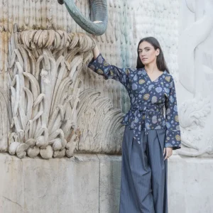 Pantalon hakama JINSU bleu