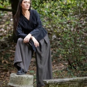 Pantalon hakama KURI marron glacé